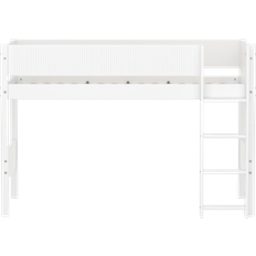 FLEXA Loftssenge Børneværelse FLEXA White Mellemhøj Seng Med Riller 90 x 200 cm Hvid