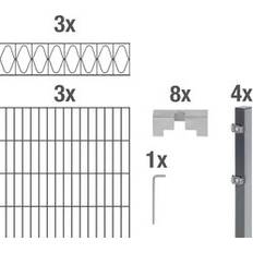 Alberts Stålnätspanel Set Eleganz Dubbla Trådar 200x140 cm 6m Antracit