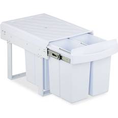 Relaxdays Einbaumülleimer 4 Fächer 4x 8 l Weiss