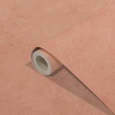 Lonrai Peach Plaster Effect Shabby Chic Textured Wallpaper One Size