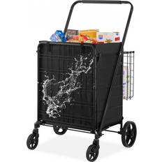 Shopping Trolleys VEVOR Folding Shopping Cart 41.5 H x 25.1 W x 26.1 D in Black