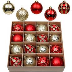 Valery Madelyn 16pcs 8cm Shatterproof Baubles Christmas Tree Ornament