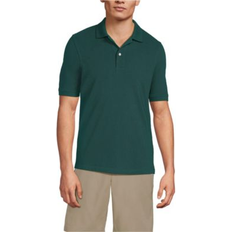 Lands' End Men's School Uniform Short Sleeve Mesh Polo Shirt - Evergreen