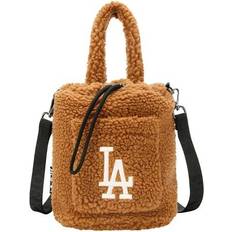 Brown Bucket Bags on sale MLB LA Los Angeles Dodgers Polar Fleece Wool Bucket Bag Handbag - Brown