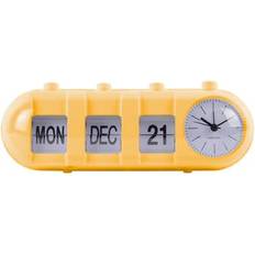Väckarklockor Karlsson Alarm Klocka Retro Tube Calendar Flip Gul