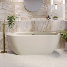 Freestanding Bathtubs Lisbon Matt Beige Freestanding Double Ended Bath 1650 x 750mm