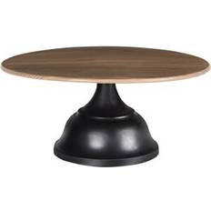 Black Cake Stands Beliani Decorative Stylish Tray Pastry Holder Display Serving Stand Carved Black and Light Wood Brioche Cake Stand 30cm