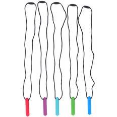 Neoglint 5pcs Baby Teething Pendant Silicon Crystal Oral Motor Aids