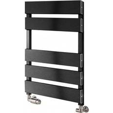 Heated Towel Rails Reina Fermo 710 x 480 mm 630W Satin Aluminium Towel Rail Black