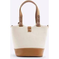 River Island Beige Bucket Bags River Island Panelled Bucket Bag - Beige