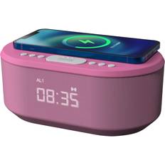 Dawn Bedside Alarm Clock With Wireless Charging Pink