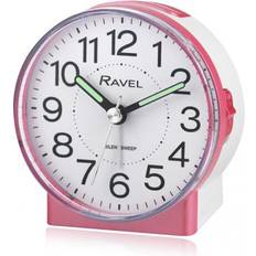 Pink Alarm Clocks Ravel Round Mid Sized Bedside Quartz Alarm Clock Pink RC039.5
