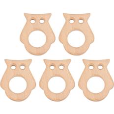 5 Pcs Baby Wooden Teether Beech Safe