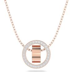 Swarovski Women Charms & Pendants Swarovski Hollow Rose Gold Tone Plated Small White Crystal Circle Pendant - Gold