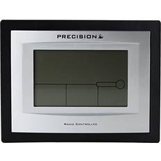 Precision Silver LCD Radio Controlled Alarm Clock Black
