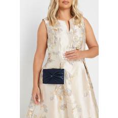 Blue Clutches Yours Satin Bow Detail Clutch Bag - Navy Blue