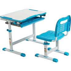 Kids study table and chair Costway Adjustable Kids Study Table and Chair Set 66 x 50 x 77 cm