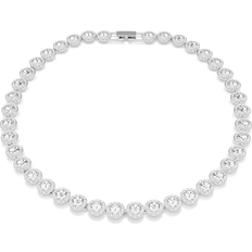 Hvid - Metal Halskæder Swarovski Una Angelic Tennis Halskette Rundschliff - Weiß/Rhodiniert