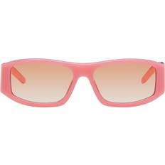 Casablanca Rectangular Comb Acetate Sunglasses - Pink/Orange