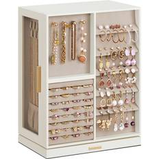 Songmics 360° Rotating Jewellery Box with 5 Drawers - Cloud White