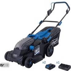 Scheppach Lawnmower 38cm 2 Batteries 2.0Ah Dual Charger IXES BC-MP380-X Battery Powered Mower