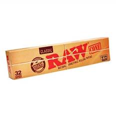 Rullpapper Raw Classic Cone 1-1/4 Size Unrefined Rolling Papers 32 Ct