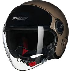 Bruna Motorcykelhjälmar Nolan N21 Visor Öppen Hjälm - Sand-Svart
