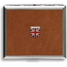 Cigarette Cases Knight Great Britain Union Jack Tan Leather Covered Cigarette Case