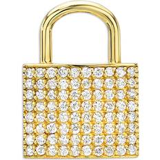 Zoe Lev 14K Yellow Gold Diamond Pave Padlock Charm Pendant