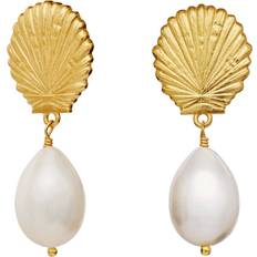 Guld Øreringe på tilbud Maanesten Venus Earrings - Forgyldt Sølv