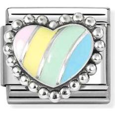 Smycken Nomination Classic Silver Multicoloured Raised Heart Charm