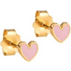 ENAMEL Copenhagen Amore Heart Stud Earrings - Pink