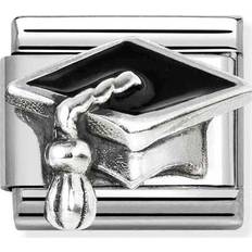 Smycken Nomination Black Graduation Cap Charm - Silver