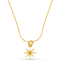 Peridot Necklaces Orelia August Birthstone Peridot Necklace - Gold