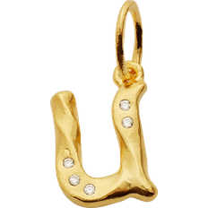Maanesten Guld Charms & Vedhæng Maanesten U Alphabet Pendant - One Size