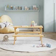 Trä Möbelset Barnrum vidaXL Barnbord Med Bänkar Irun 90x79.5x50 cm Massivt Trä