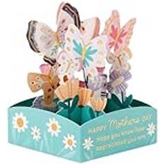White Cards & Invitations Hallmark Mothers Day Card 3D Mini Pop-Up Florals Butterflies Design