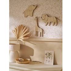 Vertbaudet 3er-Set Kinderzimmer Wanddekoration Dschungeltiere Beige Einheitsgröße