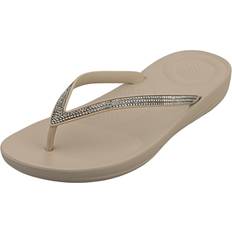 Brown Flip-Flops Fitflop Iqushion Ombre Sparkle Womens Flip Flop Sandals - Taupe