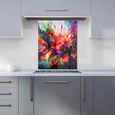Splash Guards Warren Reed Vibrant Abstract Painting Of Halloween Glass 75 x 60 cm Orange Splash Guard