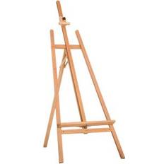 Caballetes Homcom Caballete de Pintura de Madera Haya de Dibujo Estudio Altura Ajustable 65 x 44 x 174 cm