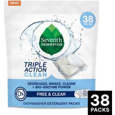 Triple Action Dishwasher Detergent Packs Free & Clear 38 Packs