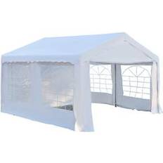 OutSunny Cenador Pérgola De Jardín 4 x 4 m Blanco