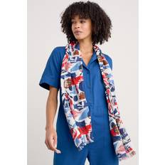 Cotton Scarfs Seasalt Cornwall Summer Scarf - Marine Forms Chalk