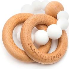 Loulou Lollipop Bubble Silicone and Wood Rattle