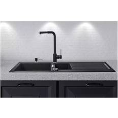Fregaderos de tamaño completo Franke Fregadero Cubetas Con Escurridor Sirius 2.0 S2D-651 Carbone