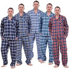 5XL Sleepwear Malay Mens Pyjama Set Yarn Dyed Woven Check Cotton Blend Loungewear - Regular