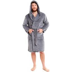 Flannel Robes Daisy Dreamer Mens Hooded Dressing Gown Bath Robe - Winter