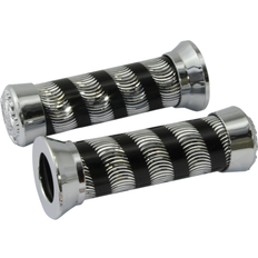 Black Motorcycle Handle Mounts Bike It Deluxe Motorcycle Handlebar Grips - Chrome Black