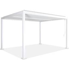 White Bioclimatic Pergola Aluminium Steel 3x4m